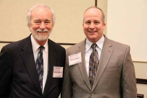 Outgoing & Incoming Presidents Dennis Mitchell and Brother Rogers