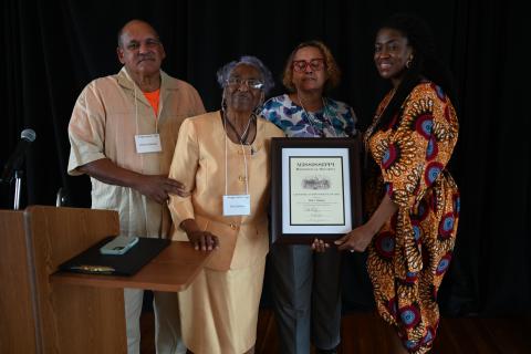 Lifetime Achievement Award - Mrs. Ellie J. Dahmer (pictured with her children Dennis and Bettie and Daphne Chamberlain)