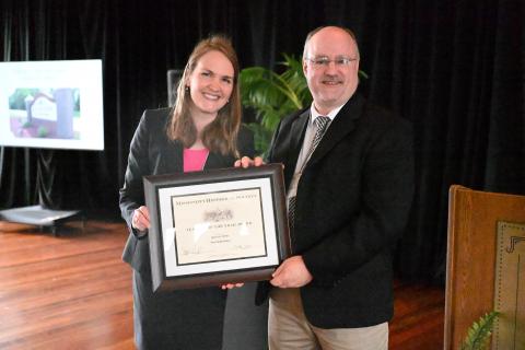 Teacher of the Year - Steven R. White, Pearl High School accepts from Rebecca Tuuri