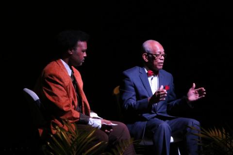 Hollis Watkins (r) with C. Leigh McInnis