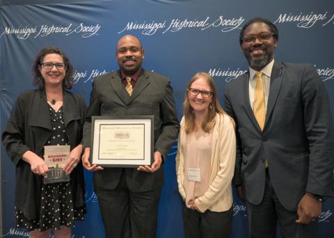 Book of the Year Award - Evan Howard Ashford, SUNY Oneonta, for "Mississippi Zion: The Struggle for Liberation in Attala County: 1865-1915." Presented by MHS board members Amanda Clay Powell, Rebecca Tuuri, and TJ Taylor.