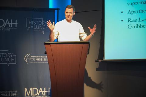 Maarten Zwiers of the University of Groningen in the Netherlands talked about Jamie Whitten's influence on the agrochemical industry in the Mississippi Delta.