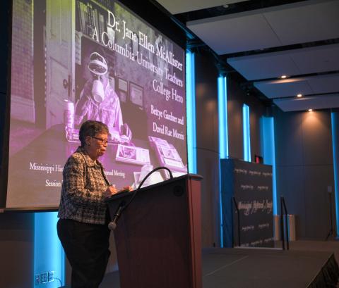 Bettye Gardner talked about Jane Ellen McAllister of Vicksburg, the first African American woman to earn a PhD in education in the United States.