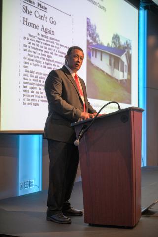 Roscoe Barnes III of Visit Natchez talked about a project commemorating civil rights activist Anne Moody.