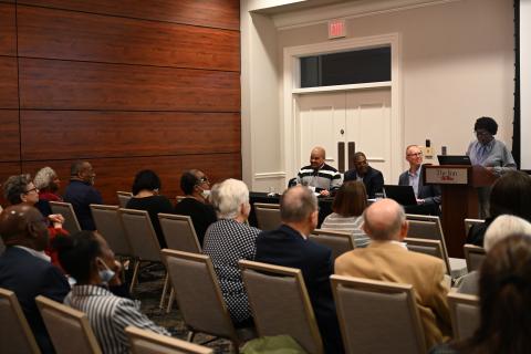 Rhondalyn Peairs speaks about the University of Mississippi Slavery Research Group.