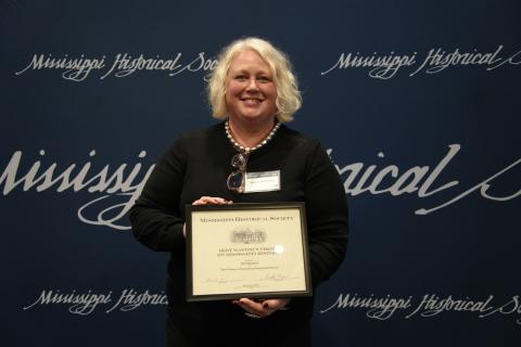 Jerra Runnels, winner of the Outstanding Thesis Award