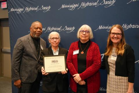 Award of Merit - Lafayette Community Remembrance Project for its memorialization work on racial injustice. Accepting are Gail Stratton, Susan Marchant, and Alonzo Hilliard.