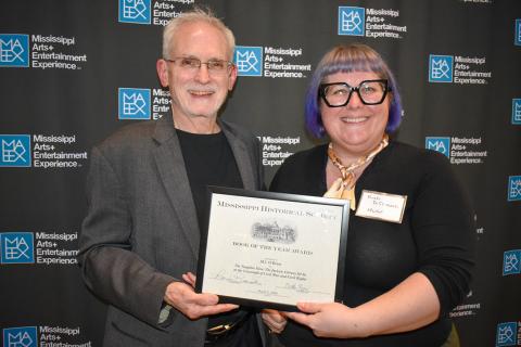 Book of the Year Award, Mike O’Brien with MHS Board Member, Kristi DiClemente